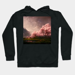 Japanese Sakura Cherry Blossom Trees Landscape #2 Hoodie